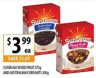 Sunbeam mixed fruit and australian currants