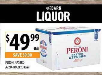 Supabarn Peroni nastro azzurro 24x330ml offer