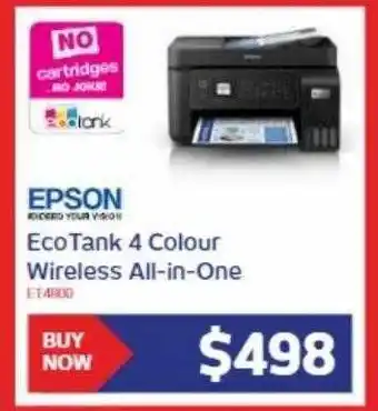 Retravision Epson ecotank 4 colour wireless all-in-one offer