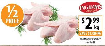 Inghams chicken wings from the deli