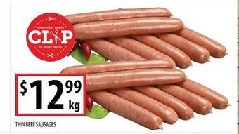Supabarn Thin beef sausages offer