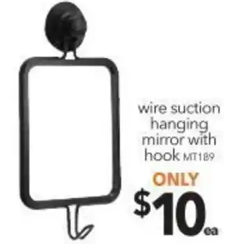 Wire Suction Hanging Mirror with Hook