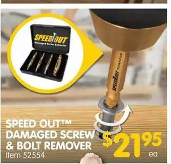 Speed out damaged screw & bold remover