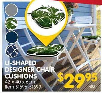 Clark Rubber U-shaped designer chair cushions offer
