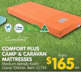 Comfort plus camp & caravan mattresses