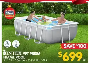 Clark Rubber Intex 9ft prism frame pool offer