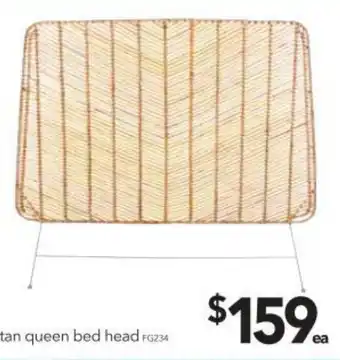 Cheap as Chips Rattan Queen Bed Head offer