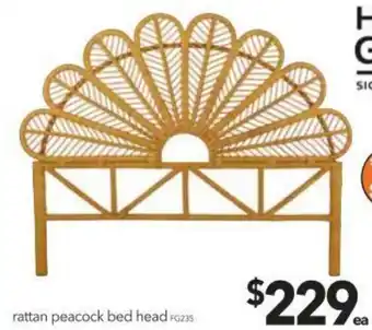 Cheap as Chips Rattan peacock Bed Head offer