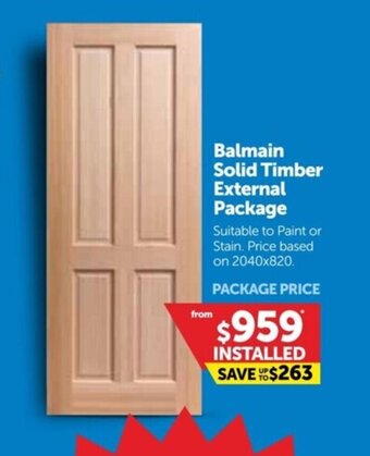 Doors Plus Balmain Solid Timber External Package offer