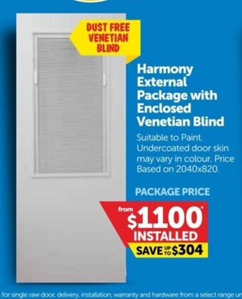 Doors Plus Harmony External Package with Enclosed Venetian Blind offer