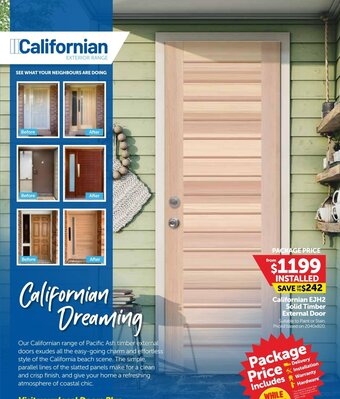 Doors Plus Californian EJH2 Solid Timber External Door offer