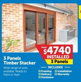 Doors Plus 3 Panels Timber Stacker offer