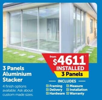 Doors Plus 3 Panels Aluminium Stacker offer