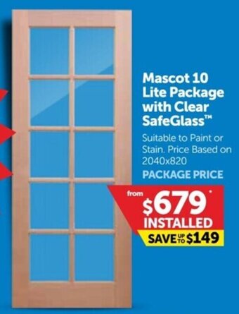Doors Plus Mascot 10 Lite Package with Clear SafeGlass offer