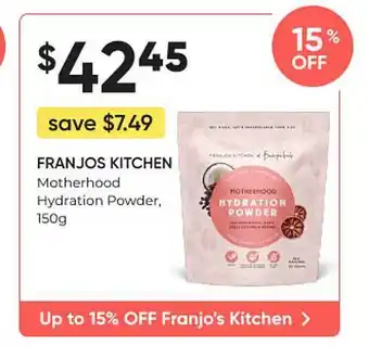 healthylife Franjos kitchen motherhood hydration powder offer