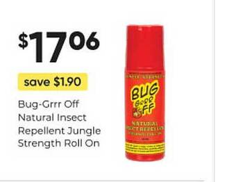 healthylife Bug-grrr off natural insect repellent jungle strength roll on offer