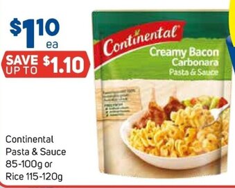 Foodland Continental Pasta & Sauce 85-100g or Rice 115-120g offer