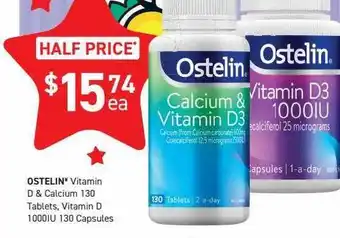 Chemist King Ostein vitamin d & calcium 130 tablets vitamin d 1000iu 130 capsules offer