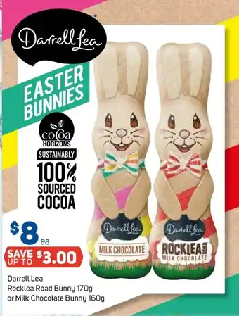 Foodland Darrell Lea Rocklea Road Bunny 170g or Milk Chocolate Bunny 160g offer