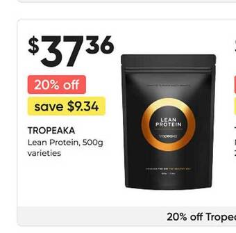 Tropeaka lean protein 500g varieties
