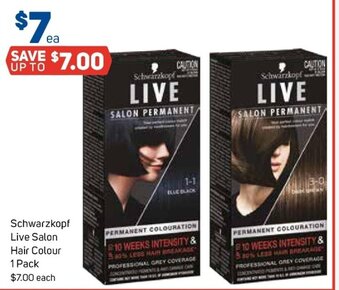 Foodland Schwarzkopf Live Salon Hair Colour 1 Pack offer