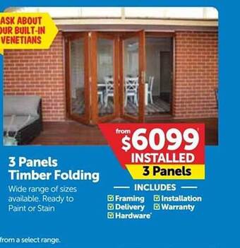 Doors Plus 3 panels timber folding offer