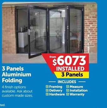 Doors Plus 3 panels aluminium folding offer