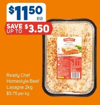 Foodland Ready Chef Homestyle Beef Lasagne 2Kg offer