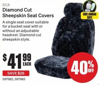 SuperCheap Auto SCA Diamond Cut Sheepskin Seat Covers offer