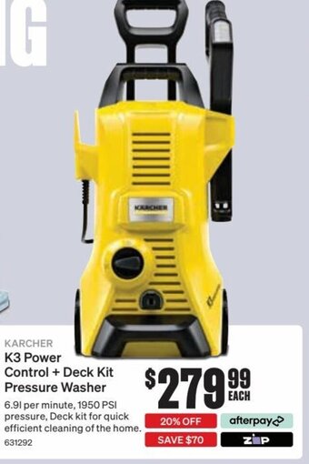 SuperCheap Auto Karcher K3 Power Control + Deck Kit Pressure Washer offer