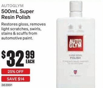 SuperCheap Auto Autoglym 500ml Super Resin Polish offer