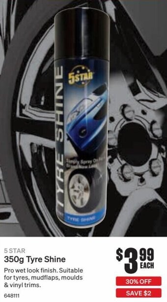 SuperCheap Auto 5 Star 350g Tyre Shine offer