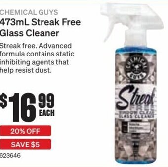 SuperCheap Auto Chemical Guys 473ml Streak Free Glass Cleaner offer