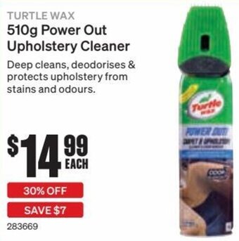 SuperCheap Auto Turtle Wax 510g Power Out Upholstery Cleaner offer