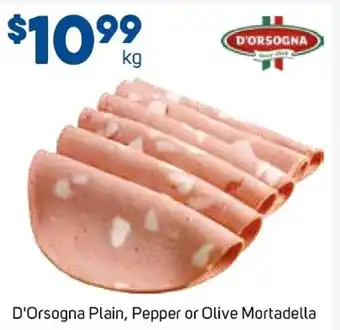 Foodland D'Orsogna Plain, Pepper or Olive Mortadella offer