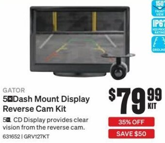 SuperCheap Auto Gator 5 Dash Mount Display Reverse Cam Kit offer