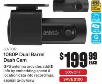 SuperCheap Auto Gator 1080P Dual Barrel Dash Cam offer