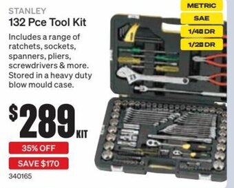 SuperCheap Auto Stanley 132 Pce Tool Kit offer
