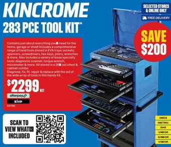 SuperCheap Auto Kincrome 283 PCE Tool Kit offer