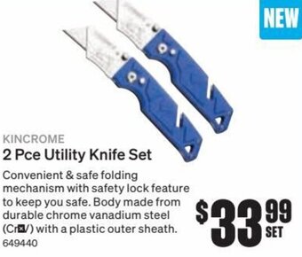 SuperCheap Auto Kincrome 2 Pce Utility Knife Set offer