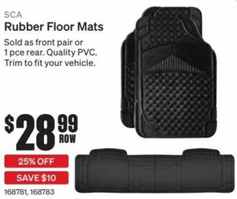 SuperCheap Auto SCA Rubber Floor Mats offer