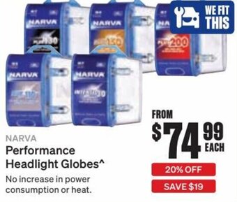 SuperCheap Auto Narva Performance Headlight Globes offer
