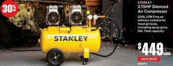 SuperCheap Auto Stanley 2.75HP Silenced Air Compressor offer