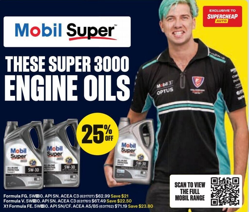 Mobil Super Engine Oils Formula FG offer at SuperCheap Auto