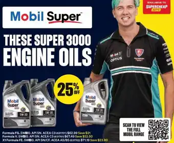 SuperCheap Auto Mobil Super Engine Oils Formula X1 Formula offer