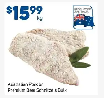 Foodland Autralian Pork or Premium Beef Schnitzels Bulk offer