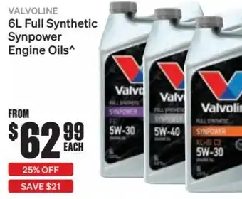SuperCheap Auto Valvoline 6L Full Synthetic Synpower Engine Oils offer