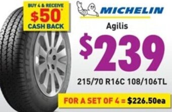 Bob Jane T-Marts Michelin Agilis 215/70 R16C 108/106TL offer