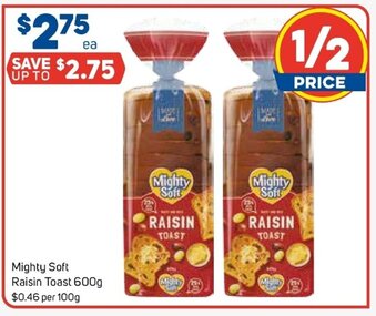 Foodland Mighty Soft Raisin Toast 600g offer