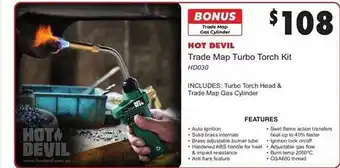 United Tools Hot devil trade map turbo torch kit offer